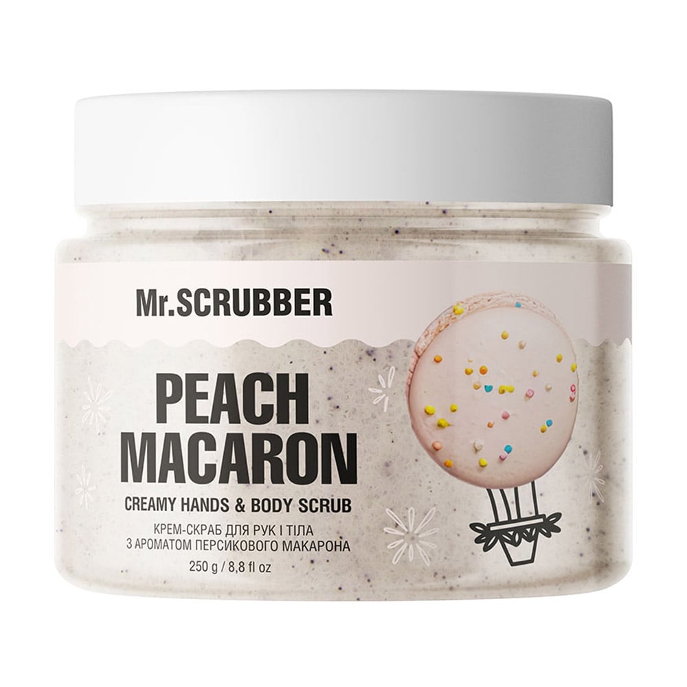 Крем-скраб для рук і тіла Mr.Scrubber Creamy Hands &amp; Body Scrub Peach Macaron з ароматом персикового макарона, 250 г